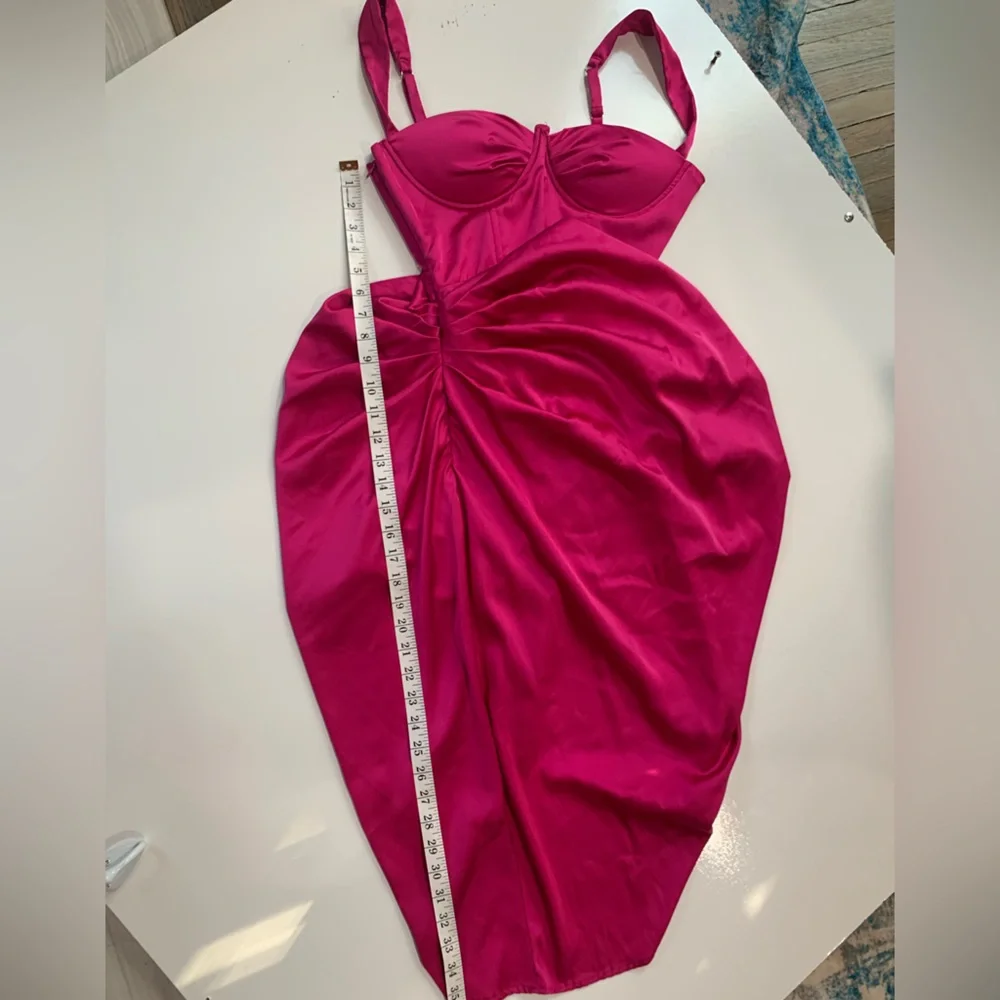 Fashion Nova woman’s with love Magenta Satin Dress size S NWT